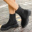 Damen-Ankle-Boots mit Blockabsatz und eckiger Zehenpartie, Größe 6,5 US 2