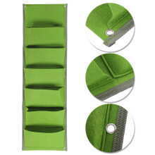 Vertical Felt Plant Bag 7‑Pocket Wall Planter Resistant for Outdoor Garden