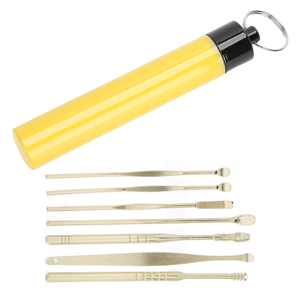 Gold Stainless Steel Ear Wax Cleaner Set, Ear Pick Spoon & Spiral 2Pcs