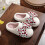 Casual Cherry Bow Slippers Polyester Unisex US Size 9 6
