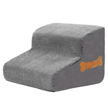 2 Step Dog Ramp Stair Pineapple Velvet Small Dog Stair with Sponge Filling and Nonslip Bottom Pet Supplies for Cat