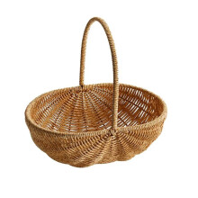 Shopping Basket Spring Outdoor Picnic Basket Grocery Tote Fruit Picking Basket Handheld Basket 27cmx27cmx20cm