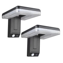 2 Stuks Zonne-Buiten LED-Wandlamp voor Binnen met 3 Standen, Waterdichte Bewegingssensor, Beveiligingsverlichting, Straatverlichting en