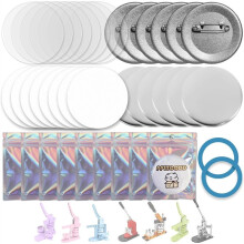 1 Set 58 mm (2,25 Inch) Benodigdheden voor Het Maken van Ronde Knopen, Transparante Plastic Folie, Papier