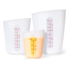 Lot de 3 Tasses à Mesurer en Silicone Souples pour Faire Fondre le Chocolat