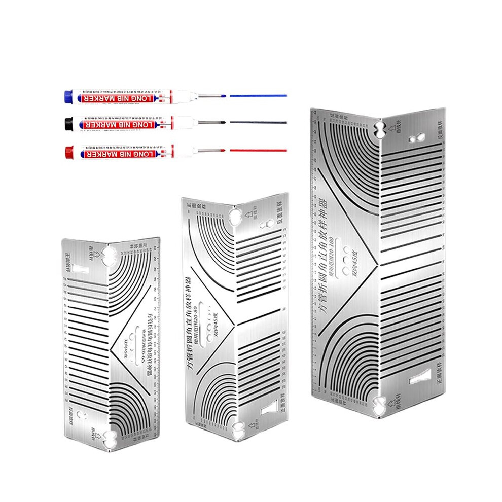 3Pack Angle And Arc Marking Tool Metal Scribe Tool, Arc Dual-Purpose Scriber Metal Marking Tool For Pipe Tube Bending 6031170383840