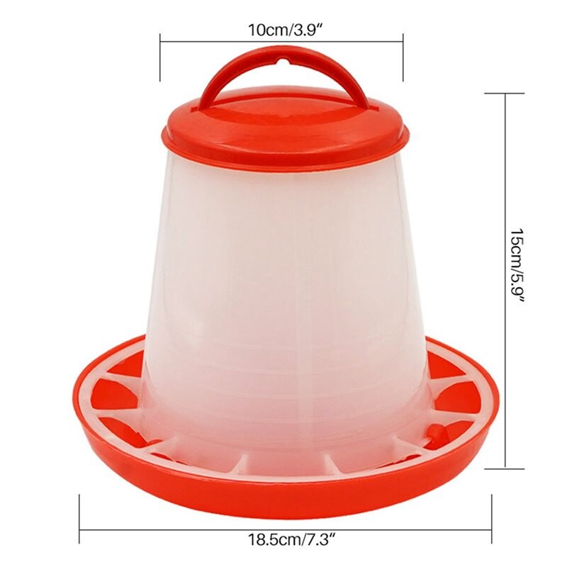2X 1.5kg Automatic Chicken Feeder Bucket Rooster Hen Feeding Device ...