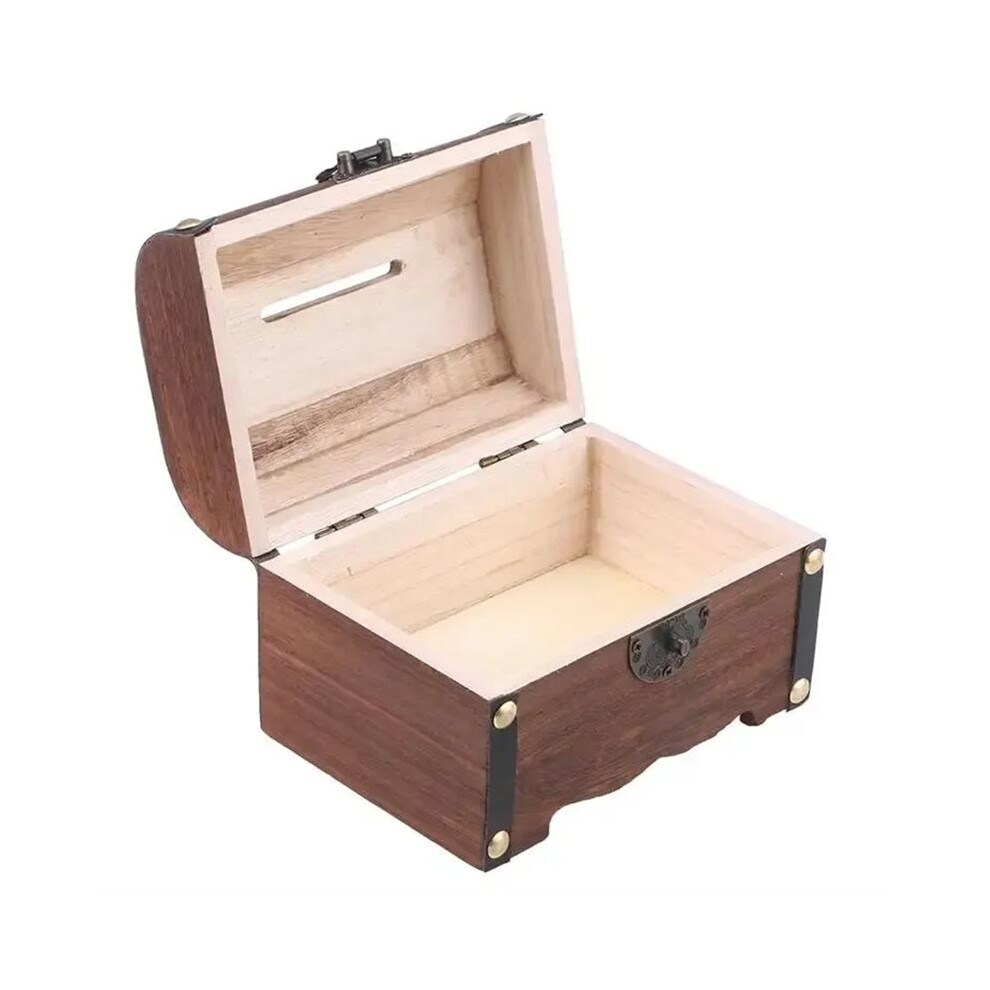 Treasure Chest With Lock Vintage Treasure Storage Box Piggy Bank Organizer Saving Box Case With Lock For Home Decoration Saudism