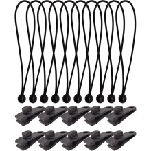 20er-Pack Bungee-Seil mit Clips, Planenclip, Robuster Verschlussgriff für Pool-Markisenabdeckung, Autoabdeckung