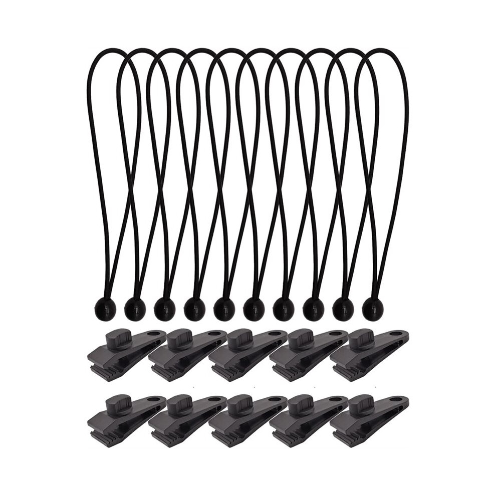 Photos - Braces / Splint / Support 20 Pack Bungee Cord with Clips Set Tarp Clip Heavy Duty Lock Grip for Pool Awning Cover, Car Cover