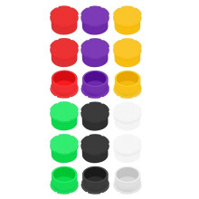 18 Tapones para Viales de Vidrio de 3 Ml, Tapas Reutilizables Multiusos para Laboratorios de Investigación y Clínicas, 6 Colores