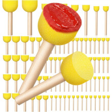 90-Teiliges Set Runder Schwammpinsel, 4 Größen, Pinsel zum Malen, Schaumstoffpinsel, Schablone für Acrylmalerei, Kinderkunst