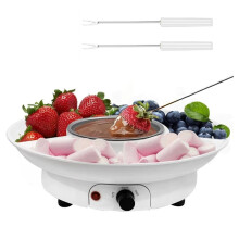 Fundidor Eléctrico de Chocolate, Juego de Fondue, Calentador para Chocolate con Leche, Queso, Mantequilla, Dulces (Café) (UE)