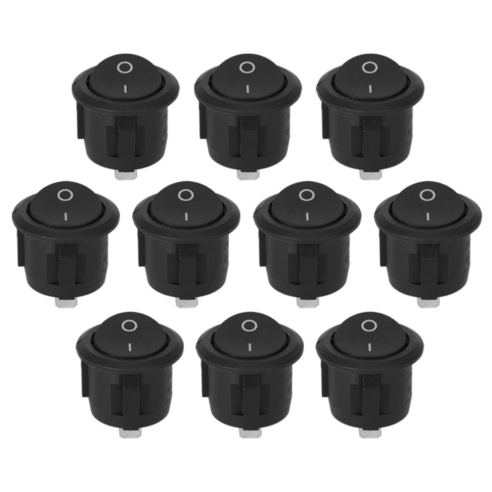 10Pcs Kcd1 Rocker Switches 2Pin 23Mm Black On/Off For Household Appliances 6921392326490