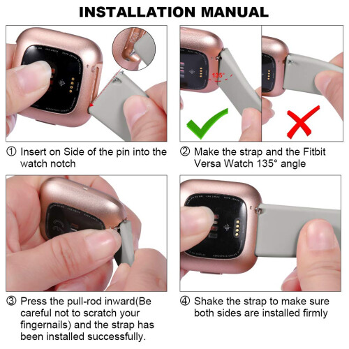 Wepro Compatible with Fitbit Versa Strap/Fitbit Versa 2 Strap - Smooth Silicone Classic Replacement Wristband Straps for Fitbit Versa/Versa Lite/Versa 1