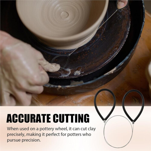 Pottery Trimming Tools, Double-Ended Trim Tool with Carbon Steel,Ceramic Tools for Pottery, Soft Rubber Handle Cutting