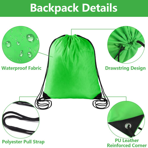 Litoott 5Pcs Drawstring Backpack Bags Bulk,Cinch Sack Pack Drawstring Backpacks Bulk String Bag,5 Colors Draw String Back Bag Suitable for 1
