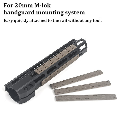 SBGJMY 5-pack Mlok Handguard Protector Rubber Rail Cover Panel for MLOK Handguard System (Tan) 2