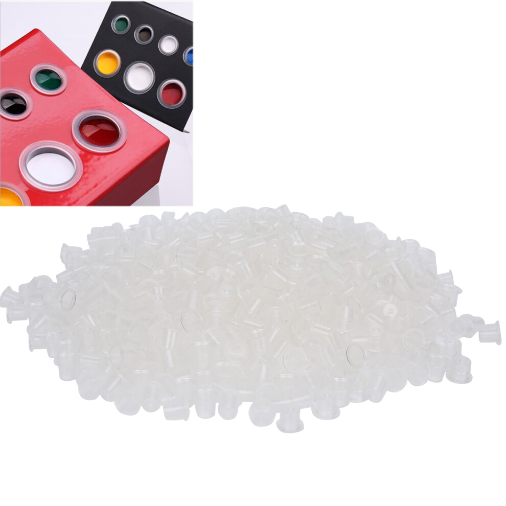 1000pcs Disposable Tattoo Ink Cups 17x10mm Plastic Microblading Pigment Caps