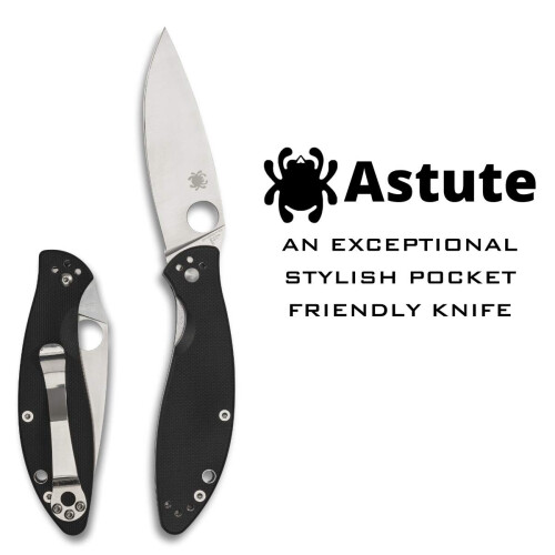 Spyderco C252GP Astute pocket knife, Black 1