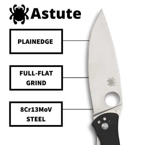 Spyderco C252GP Astute pocket knife, Black 2
