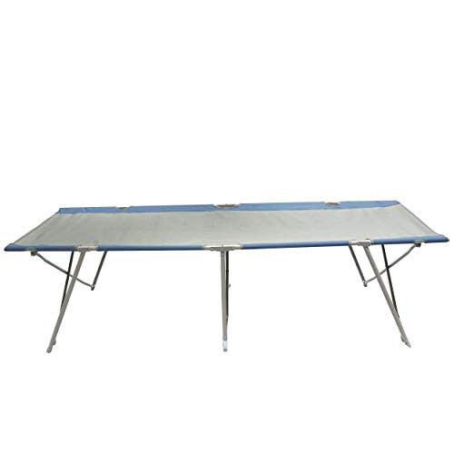 Homecall XXL Camping folding bed 600D polyester /rip stop grey/blue 1