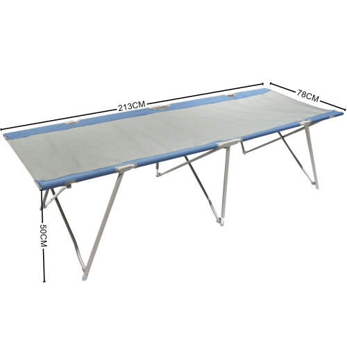 Homecall XXL Camping folding bed 600D polyester /rip stop grey/blue 2