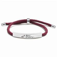 Pulsera de corazón trenzada de acero inoxidable con diseño personalizado