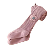 Cute Girls Leggings Cotton Knit Soft Cozy Fit Soild Color Print Kids Pantyhose Thermal Winter Tights A04 Pink & 1-2 Years