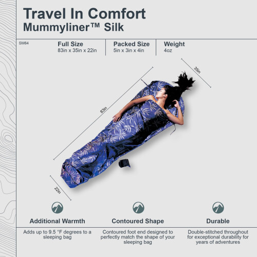 COCOON - Premium - Silk MummyLiner - Leaves 2