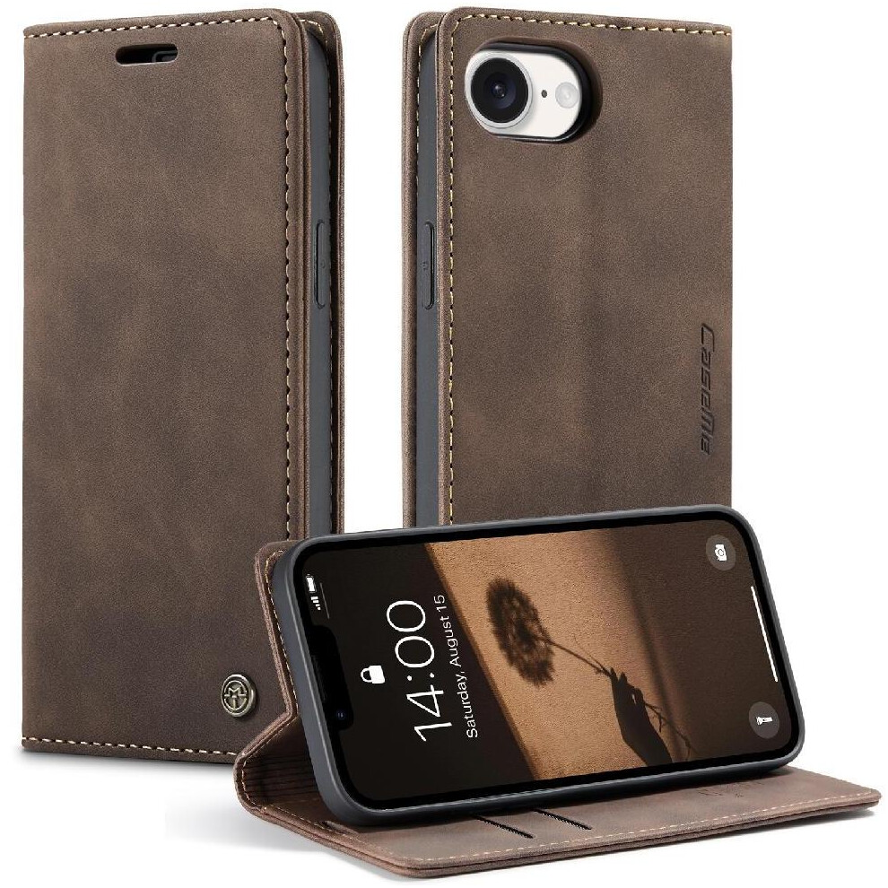 () Flip Case For Iphone 17E Magnetic Closure Shockproof Flip Folio Book Case Card Slot Kickstand Vintage Pu Leather Wallet 764563222001