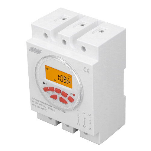 Timer Switch Backlight Display 3 Phase 7 Days 24 Hours Programmable Control Power Timer Switch 1