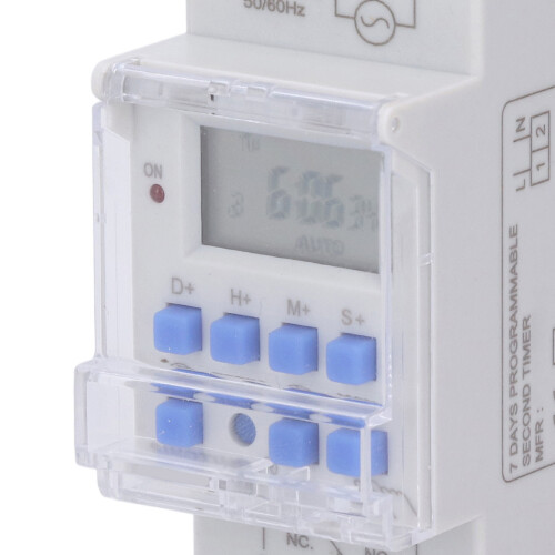 7 Day Programmable Timer Switch 16 On Off Settings 24 Hour Countdown LCD Display Screen DIN Rail Digital Timer Switch 2