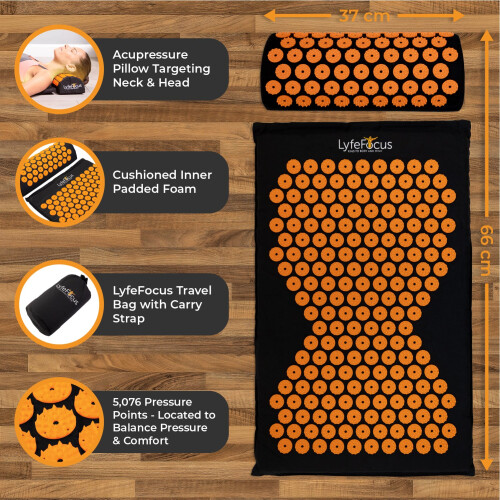 Acupressure Mat & Pillow (Orange) 1