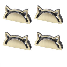 4 Set Metal Cat Buckles for DIY Bags Jeans Luggage 3cm Bronze