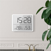 2X Digital Hygrometer Thermometer with Clock Humidity Monitor Timer Alarm for Home Office Baby Room White