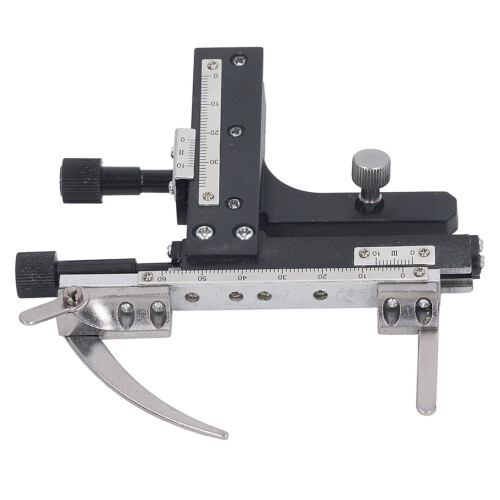 Microscope Caliper Up Down Left Right Moveable Ruler Aluminum Alloy Microscope Mechanical Stage 1