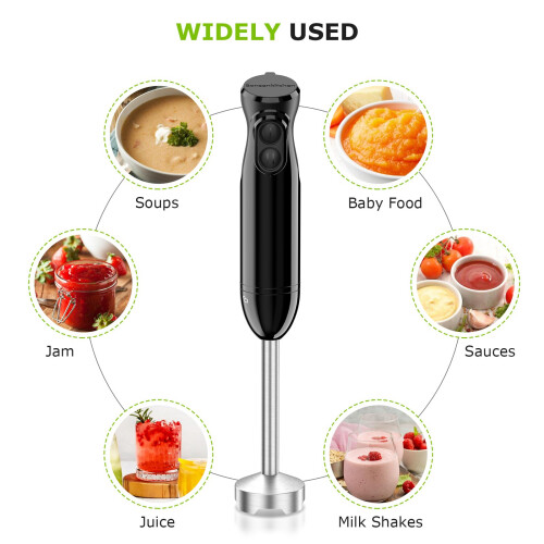 Bonsenkitchen Hand Blender - 2 Speeds Immersion Blender Handheld 2