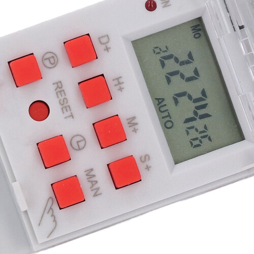 Timer Switch LCD Display 7 Day Programmable Timer NO NC Output 35mm DIN Rail Mount Miscontact Lock Built in Battery 2