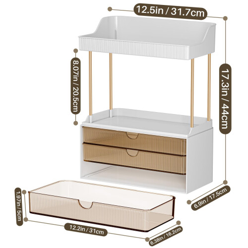 Storivo Makeup Organiser,3 Tier Drawer,Large 2