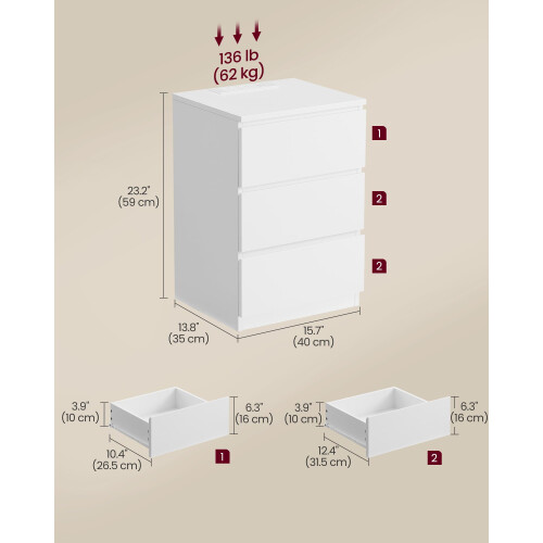 VASAGLE VASAGLE KAILYN Collection - Bedside Table with 1