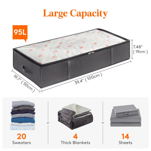 Lifewit 4 Pack 95L Under Bed Storage 1