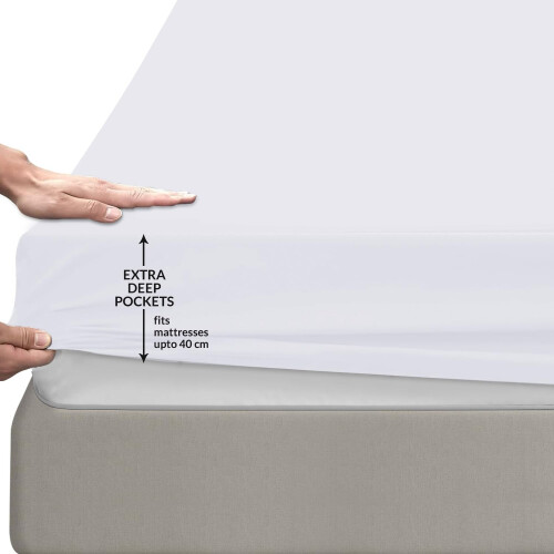 Pamposh King Size Fitted Sheets Extra Deep Pocket 2