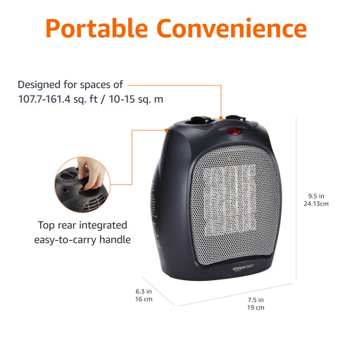 1800 Watt Ceramic Space Heater with Adjustable 2