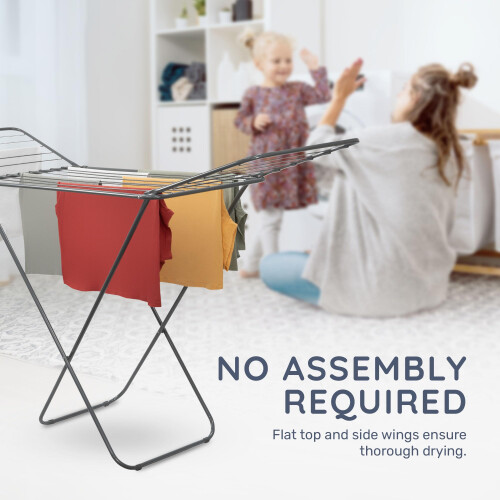 CUQOO Premium Foldable Clothes Airer | 22 Bar Drying Clothes Rack Indoor 2