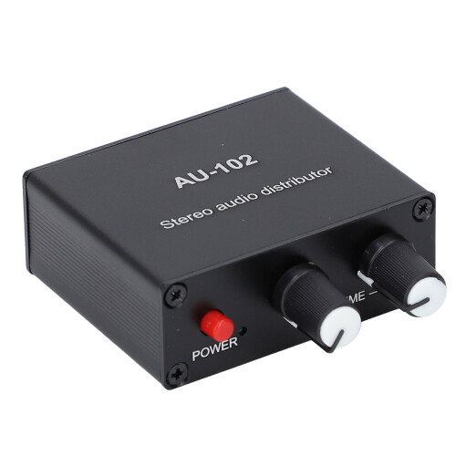 Active Sound Distributor 2 Way 1 in 2 Out Mini Small Amp 3.5mm Interface Independent Volume Control DC5V 1