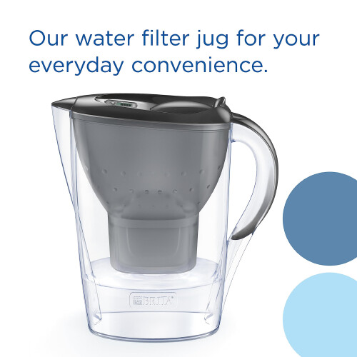 BRITA BRITA Marella Water Filter Jug Graphite (2.4L) Starter Pack incl. 3x 1