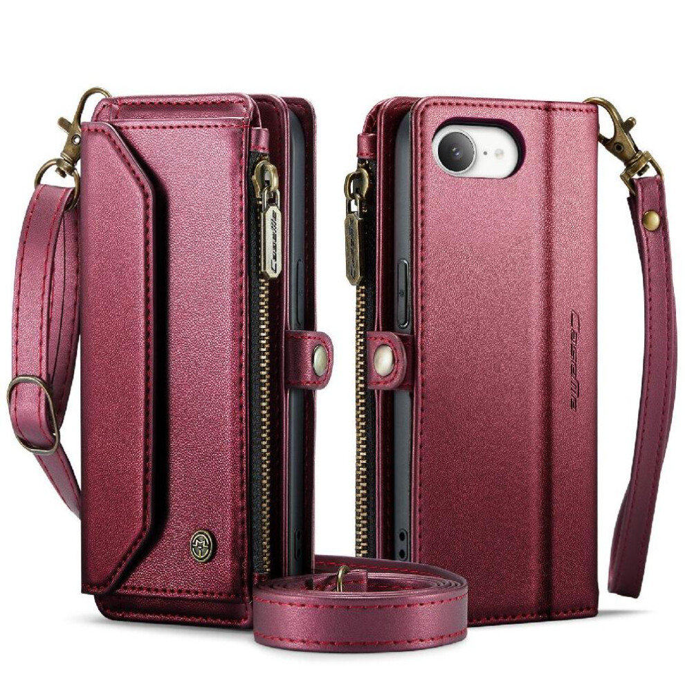 () Crossbody Flip Case For Iphone 17E Case Wallet Zipper Bills Slot Card Holder Rfid Blocking 764563222155