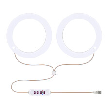 LED Grow Lights Full Spectrum Plant Lamp with 20 LEDs 8H/12H/16H Timer 5 Dimmable Levels Height Adjustable USB Angel Ring Lamp for Succulents