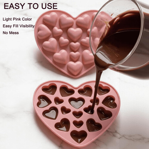 Heart Shaped Silicone Chocolate Mould Set, 2 x 18 2